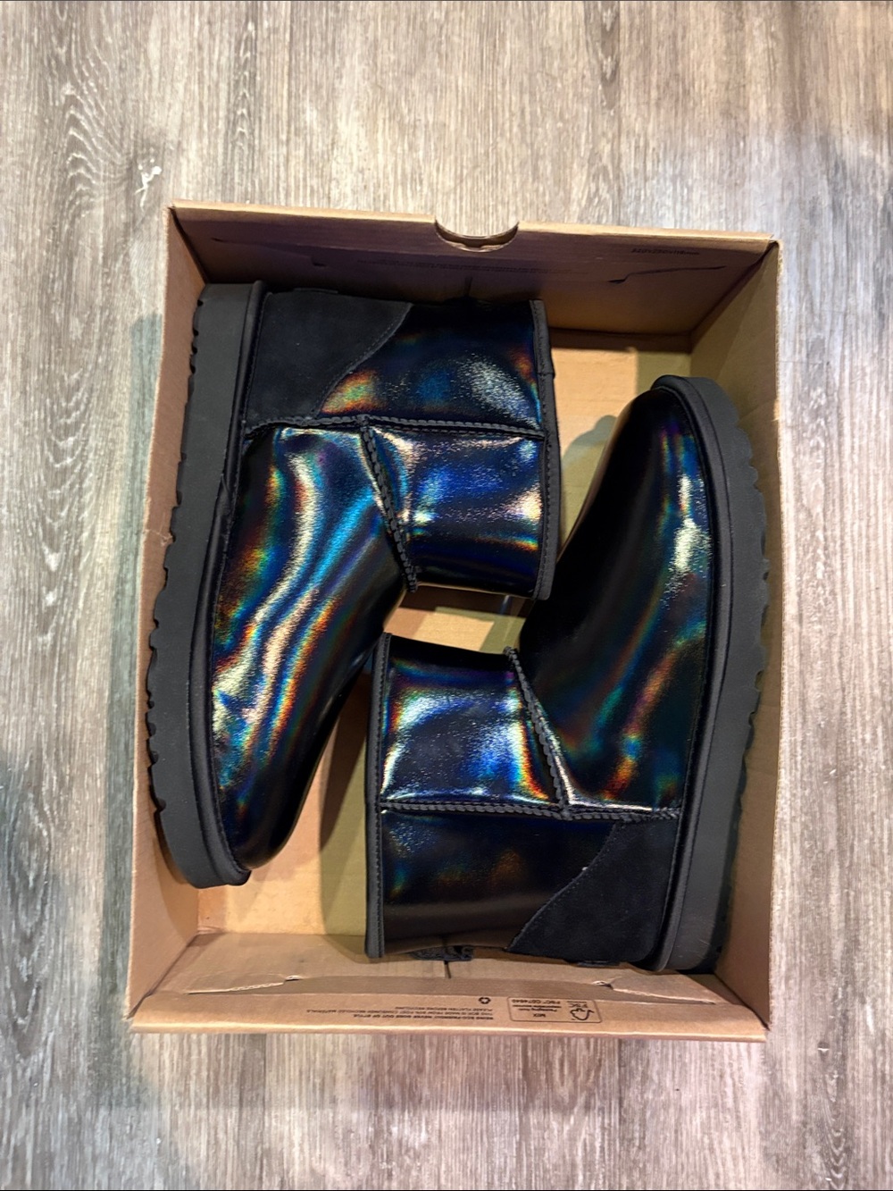UGG Classic Mini Iridescent Boots - Black NWT